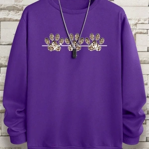 Hip Hop Harajuku Vintage Tarzı  3lü Leopar Kedi Paw Baskılar Gri