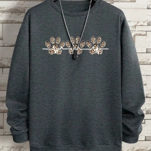 Hip Hop Harajuku Vintage Tarzı  3lü Leopar Kedi Paw Baskılar Gri