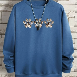 Hip Hop Harajuku Vintage Tarzı  3lü Leopar Kedi Paw Baskılar Gri