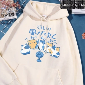 Hip Hop Harajuku Vintage Tarzı  5 kediler üfleme fanlar  Gri
