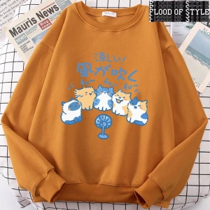 Hip Hop Harajuku Vintage Tarzı  5 kediler üfleme fanlar  Gri