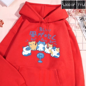 Hip Hop Harajuku Vintage Tarzı  5 kediler üfleme fanlar  Gri