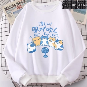 Hip Hop Harajuku Vintage Tarzı  5 kediler üfleme fanlar  Gri