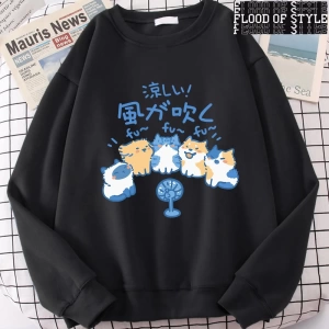 Hip Hop Harajuku Vintage Tarzı  5 kediler üfleme fanlar  Gri