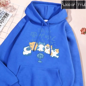 Hip Hop Harajuku Vintage Tarzı  5 kediler üfleme fanlar  Gri