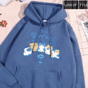 Hip Hop Harajuku Vintage Tarzı  5 kediler üfleme fanlar  Gri