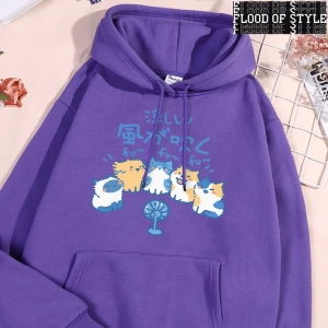 Hip Hop Harajuku Vintage Tarzı  5 kediler üfleme fanlar  Gri