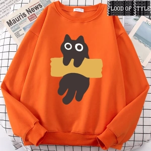 Hip Hop Harajuku Vintage Tarzı  Bant Kedi Sevimli  Gri