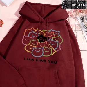 Hip Hop Harajuku Vintage Tarzı  Ben size eğlenceli bulabilirsiniz kedi Gri