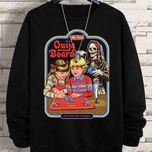 Hip Hop Harajuku Vintage Tarzı  Benim ilk Ouija kurulu baskı  Gri