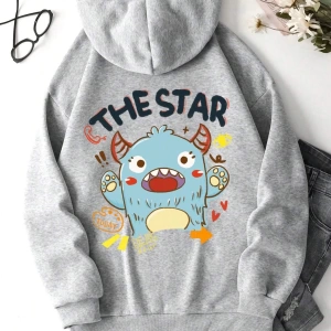 Hip Hop Harajuku Vintage Tarzı  Bugünün yıldızı biraz buzağı  Gri