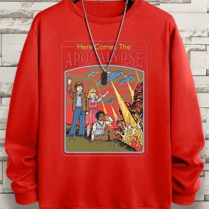 Hip Hop Harajuku Vintage Tarzı  Burada Ufo geliyor Ufo  Gri