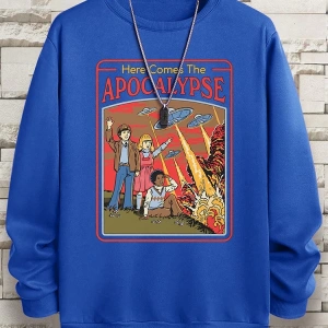 Hip Hop Harajuku Vintage Tarzı  Burada Ufo geliyor Ufo  Gri