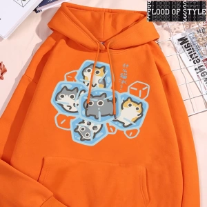 Hip Hop Harajuku Vintage Tarzı  Buz Kedi Eğlenceli  Gri