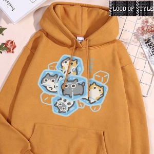 Hip Hop Harajuku Vintage Tarzı  Buz Kedi Eğlenceli  Gri