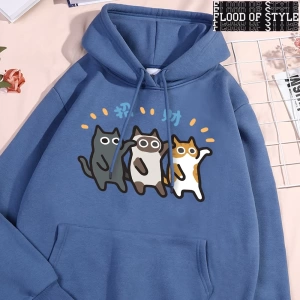Hip Hop Harajuku Vintage Tarzı  Dans Caicai kedi  Gri