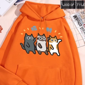Hip Hop Harajuku Vintage Tarzı  Dans Caicai kedi  Gri