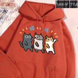 Hip Hop Harajuku Vintage Tarzı  Dans Caicai kedi  Gri