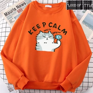 Hip Hop Harajuku Vintage Tarzı  Eğlenceli kedi sevimli  Gri