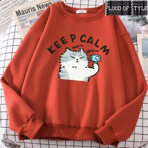 Hip Hop Harajuku Vintage Tarzı  Eğlenceli kedi sevimli  Gri