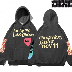 Hip Hop Harajuku Vintage Tarzı  Graffiti Mektup Kanye Gri