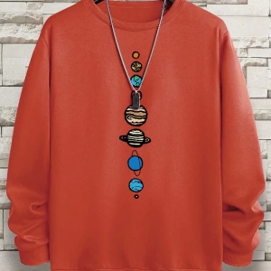 Hip Hop Harajuku Vintage Tarzı  Güneş sistemi  Gri