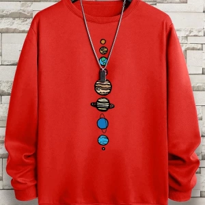 Hip Hop Harajuku Vintage Tarzı  Güneş sistemi  Gri