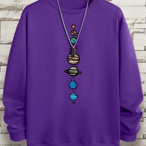 Hip Hop Harajuku Vintage Tarzı  Güneş sistemi  Gri