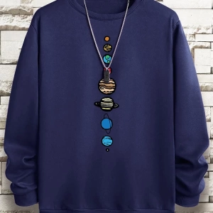Hip Hop Harajuku Vintage Tarzı  Güneş sistemi  Gri