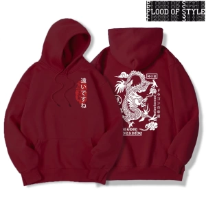 Hip Hop Harajuku Vintage Tarzı  Harajuku Ejderha Komik Desen Gri