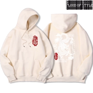 Hip Hop Harajuku Vintage Tarzı  Harajuku Ejderha Komik Desen Gri