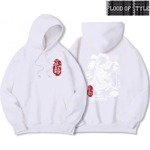 Hip Hop Harajuku Vintage Tarzı  Harajuku Ejderha Komik Desen Gri