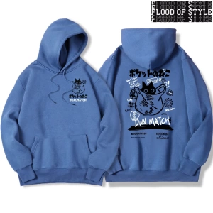 Hip Hop Harajuku Vintage Tarzı  Harajuku Kawaii Kedi Çift  Gri