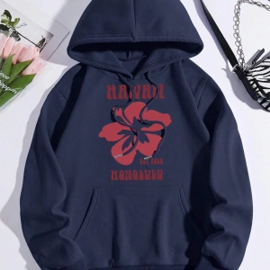 Hip Hop Harajuku Vintage Tarzı  Hawaii Est 1959 Honolulu  Gri