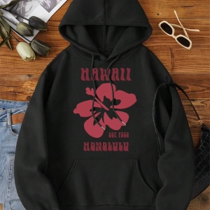 Hip Hop Harajuku Vintage Tarzı  Hawaii Est 1959 Honolulu  Gri