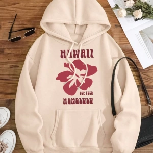Hip Hop Harajuku Vintage Tarzı  Hawaii Est 1959 Honolulu  Gri