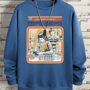 Hip Hop Harajuku Vintage Tarzı  Haydi Aptal İnsanlar İçin Bir Tedavi Bulalım Gri