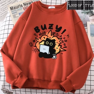 Hip Hop Harajuku Vintage Tarzı  Istikrarlı Devlet Eğlenceli Kedi Sevimli Gri