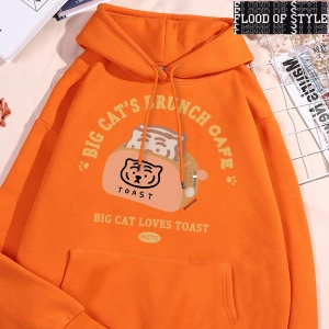 Hip Hop Harajuku Vintage Tarzı  Kedi ekmek makinesi komik  Gri