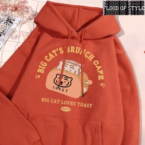Hip Hop Harajuku Vintage Tarzı  Kedi ekmek makinesi komik  Gri