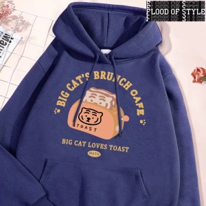 Hip Hop Harajuku Vintage Tarzı  Kedi ekmek makinesi komik  Gri