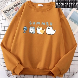 Hip Hop Harajuku Vintage Tarzı  Kediler ve köpekler sevimli Gri