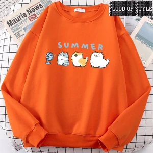 Hip Hop Harajuku Vintage Tarzı  Kediler ve köpekler sevimli Gri