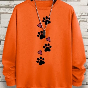 Hip Hop Harajuku Vintage Tarzı  Köpek pençe baskı aşk komik baskı  Gri