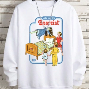 Hip Hop Harajuku Vintage Tarzı  LetS Call The Exorcist  Gri