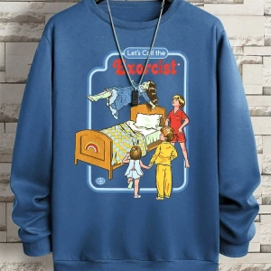 Hip Hop Harajuku Vintage Tarzı  LetS Call The Exorcist  Gri