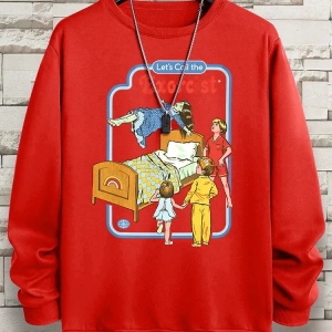 Hip Hop Harajuku Vintage Tarzı  LetS Call The Exorcist  Gri