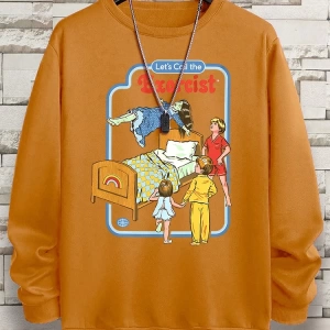 Hip Hop Harajuku Vintage Tarzı  LetS Call The Exorcist  Gri