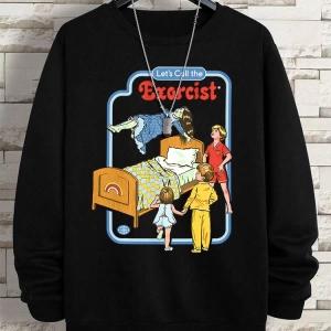 Hip Hop Harajuku Vintage Tarzı  LetS Call The Exorcist  Gri