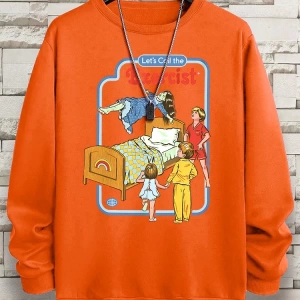 Hip Hop Harajuku Vintage Tarzı  LetS Call The Exorcist  Gri